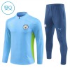 Manchester City Sweat d'Entraînement Quarter-Zip 2024-25 Bleue Pour Enfant